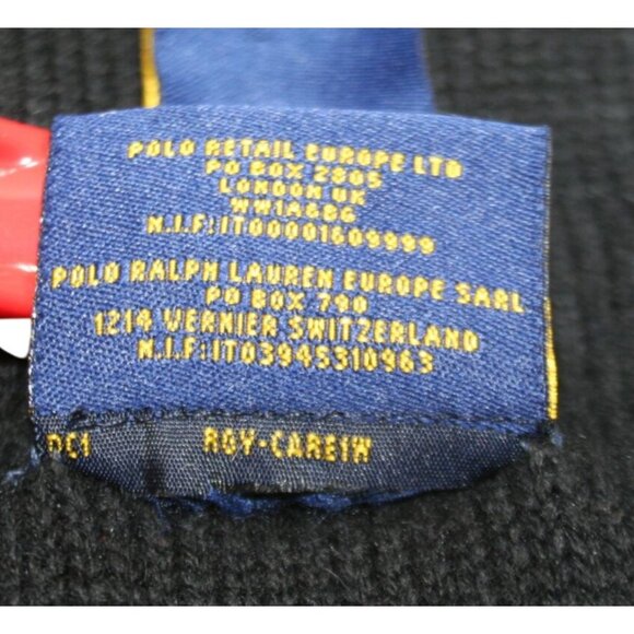 Ralph Lauren Rugby Scarf Wool Blend Snowflake Fair Isle Black Classic Preppy - Picture 5 of 7